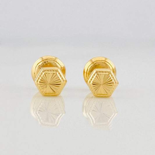 Topos Hexágono Diamantado 0.55g / 4.6mm Oro Amarillo 18K