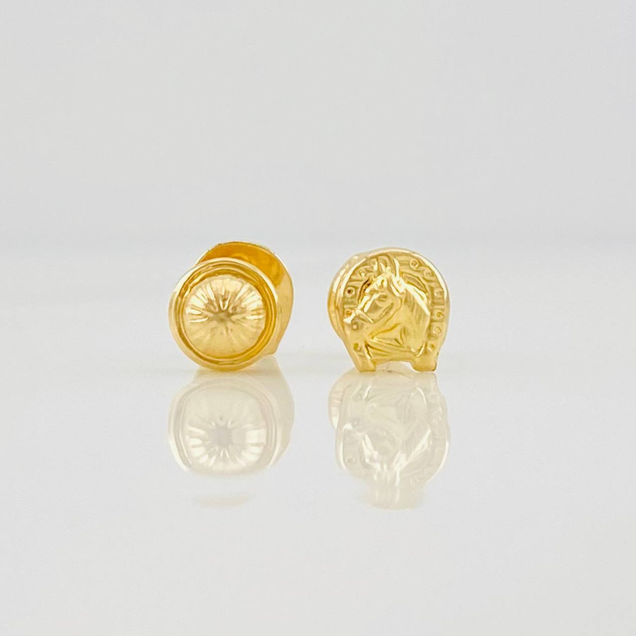 Topos Herradura Caballo 0.65g / 6.35mm Oro Amarillo 18K
