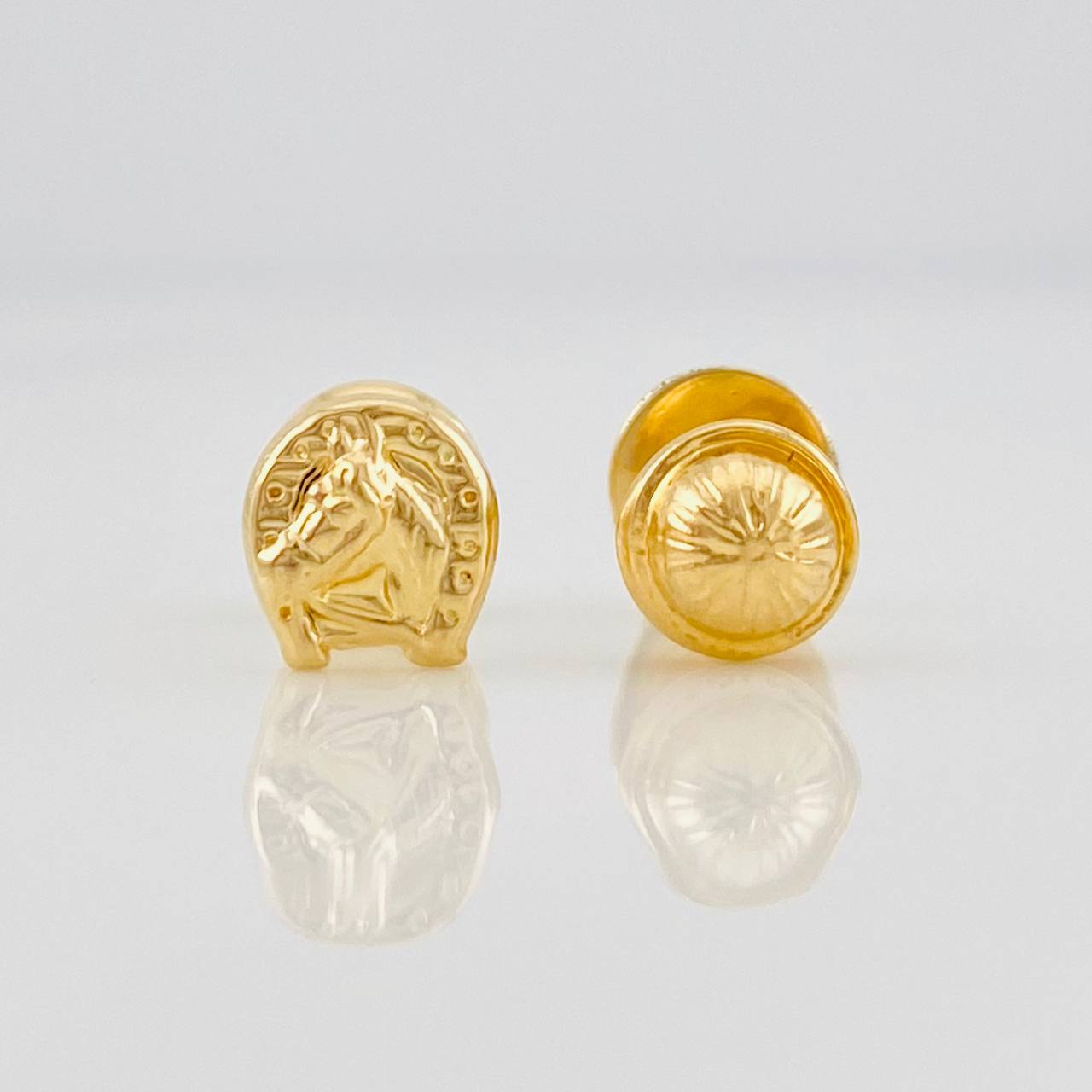 Topos Herradura Caballo 0.65g / 6mm Oro Amarillo 18K