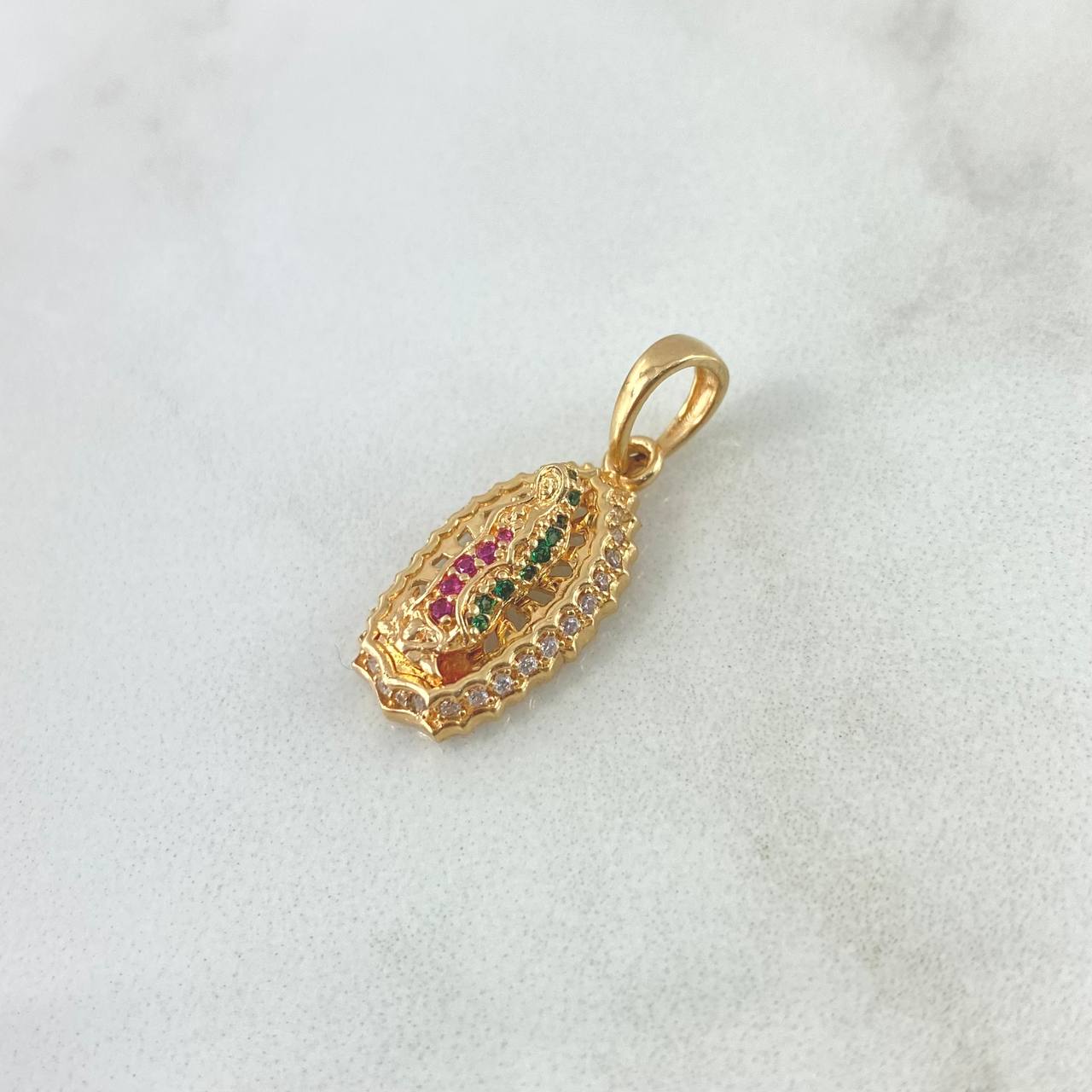 Dije Virgen de Guadalupe 3gr / 2.6cm / Circones Blanco Fucsia Verde Oro Amarillo *