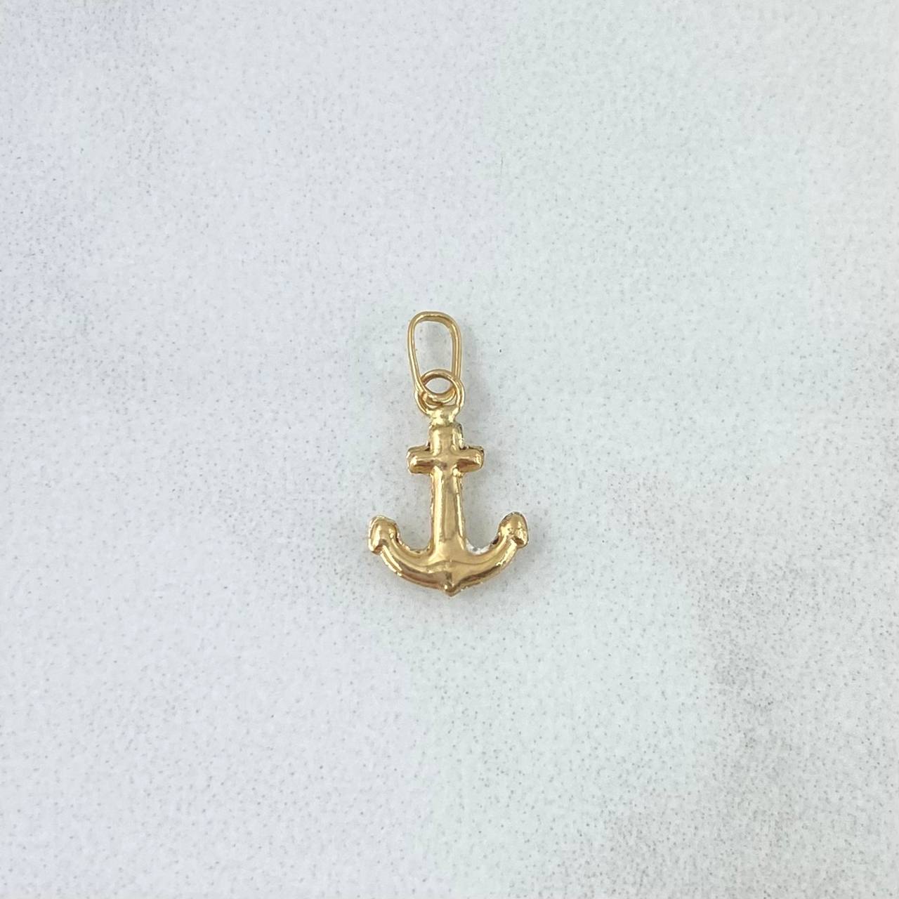 Dije Ancla 0.2gr / 1.4cm / Lisa Oro Amarillo 18K *