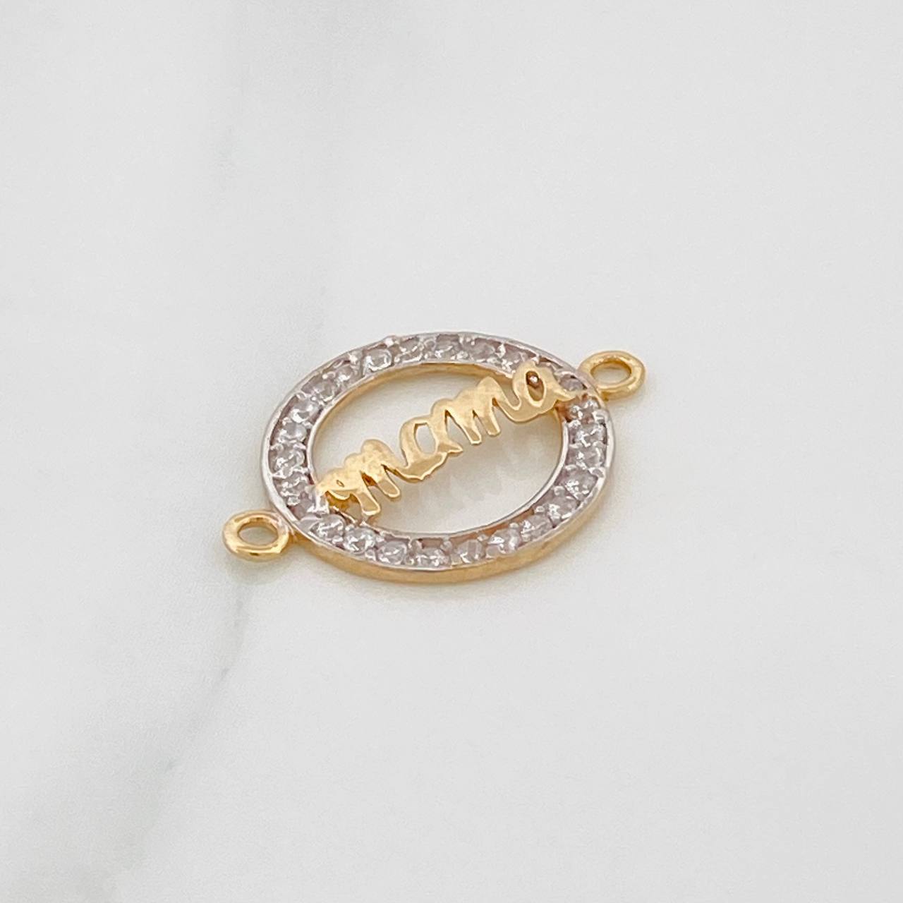 Herraje Mamá 1gr / 2cm / Dos Oros Amarillo Blanco  18K