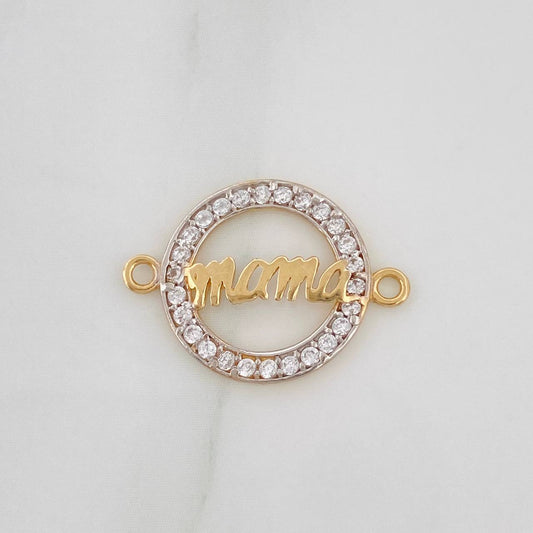 Herraje Mamá 1gr / 2cm / Dos Oros Amarillo Blanco  18K