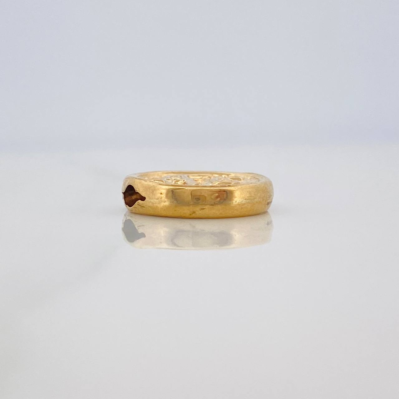 Herraje Medalla Fe 0.85gr / 1.3cm / Oro Amarillo 18K
