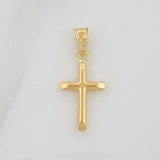Dije Cruz Puntas Planas 0.4gr / 2.2cm / Oro Amarillo 18K &