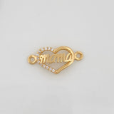 Herraje Corazon Mamá 0.95gr / 1.9cm / Oro Amarillo 18K