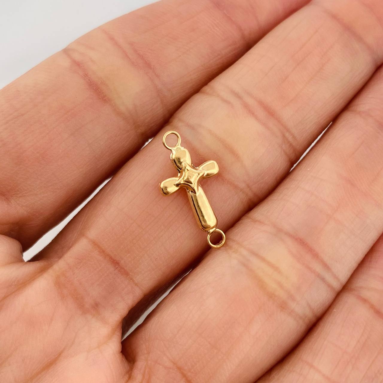Herraje Cruz Estrella 0.3gr / 1.7cm / Oro Amarillo 18K
