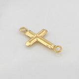Herraje Cruz Puntas Planas 0.4gr / 2cm / Oro Amarillo 18K