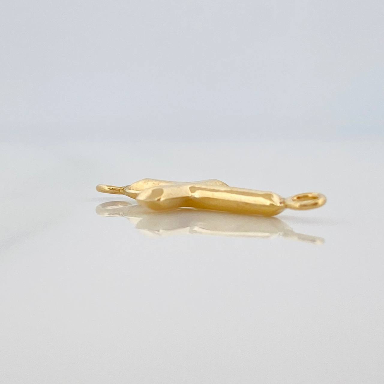 Herraje Cruz Puntas Planas 0.4gr / 2cm / Oro Amarillo 18K