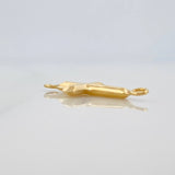 Herraje Cruz Puntas Planas 0.4gr / 2cm / Oro Amarillo 18K