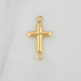 Herraje Cruz Puntas Planas 0.4gr / 2cm / Oro Amarillo 18K
