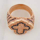 Anillo Cruz Tupida 13.05gr / T9 3/4 / Dos Oros Negro Rosa Nac.Esp. 18K &