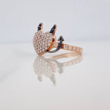 Anillo Corazon Devil 2.65gr / T7 1/4 / Tres Oros 18K &