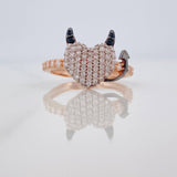 Anillo Corazon Devil 2.65gr / T7 1/4 / Tres Oros 18K &