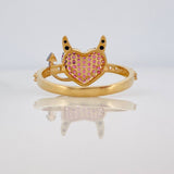 Anillo Corazon Devil 2.75gr / T7 1/4 / Dos Oros Negro Amarillo 18K %