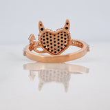 Anillo Corazon Devil 2.45gr / T4 3/4 / Tres Oros 18K %