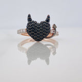 Anillo Corazon Devil 2.45gr / T4 3/4 / Tres Oros 18K %