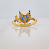 Anillo Corazon Devil 2.6gr / T5 1/4 / Dos Oros Negro Amarillo 18K %
