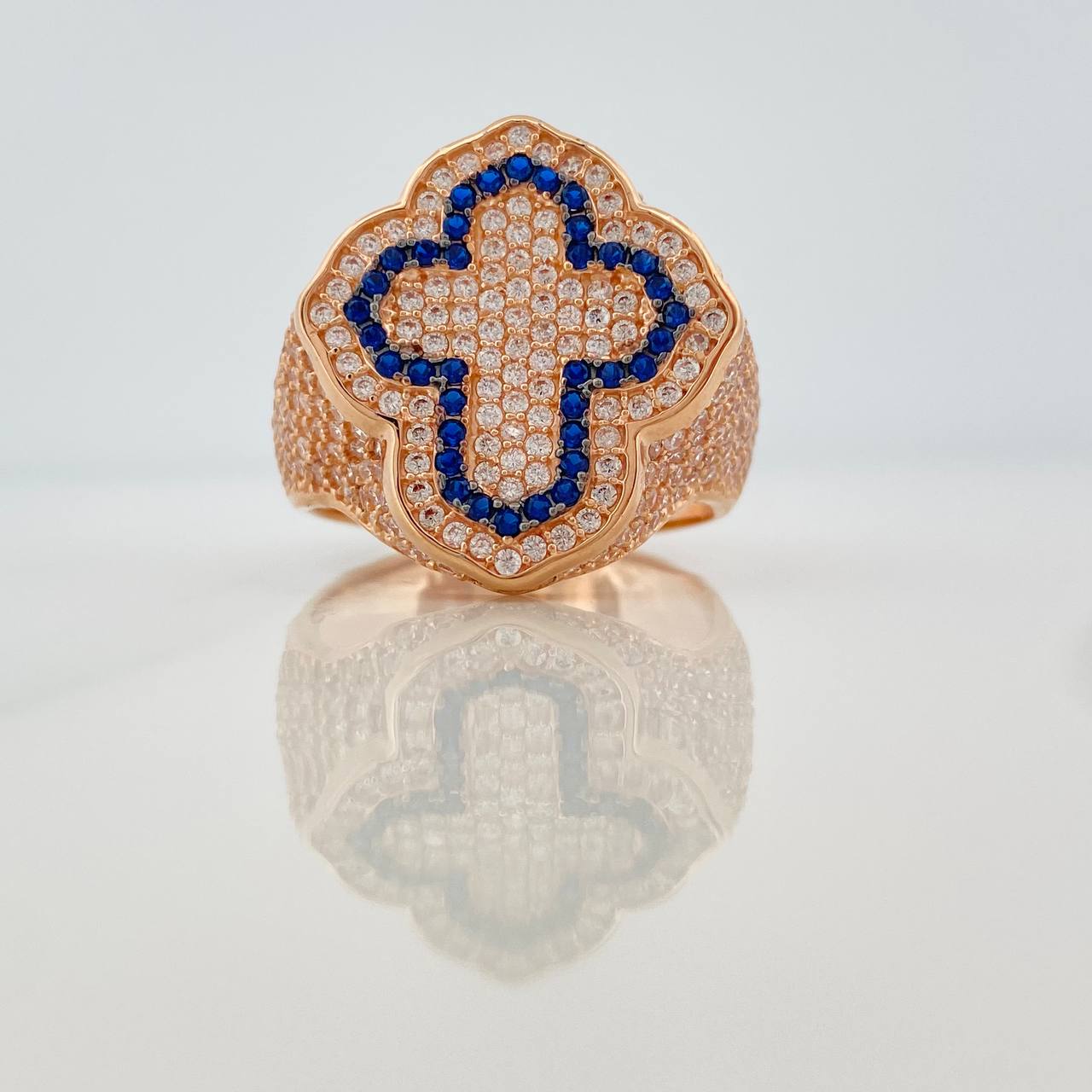 Anillo Cruz Tupida 14.35gr / T12 1/4 / Oro Rosa Nac.Esp. 18K %