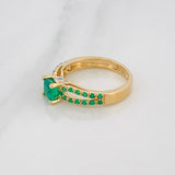 Anillo Cuadrado Esmeraldas 94 pts Diamantes 0.02 pts 3.5gr / T6 1/2 / Oro Amarillo 18K &