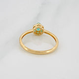 Anillo Flor Esmeraldas 35 pts 1.8gr / T7 1/4 / Oro Amarillo 18K &