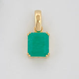Dije Rectangular Esmeralda 3.26 qts 2.8gr / 2cm / Oro Amarillo 18K &