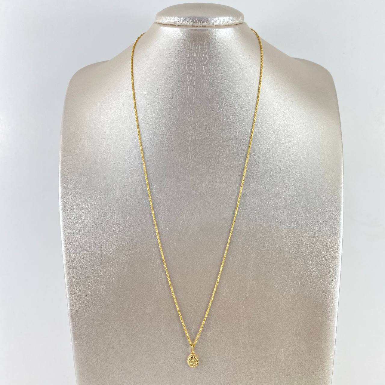 Cadena Lazo 1.15gr / 60cm + Dije Corona RX 0.3gr /1.5cm Oro Amarillo (Oferta)