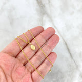 Cadena Lazo 0.85gr / 45cm + Dije Virgen Guadalupe 0.25gr / 1.4cm Mate Oro Amarillo (Oferta)
