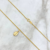 Cadena Lazo 0.85gr / 45cm + Dije Virgen Guadalupe 0.25gr / 1.4cm Mate Oro Amarillo (Oferta)