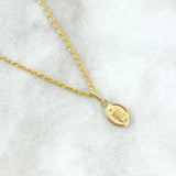 Cadena Lazo 0.95gr / 50cm / 1.2mm + Dije Virgen Guadalupe 0.35gr / 1.5cm Oro Amarillo 18K (Oferta)