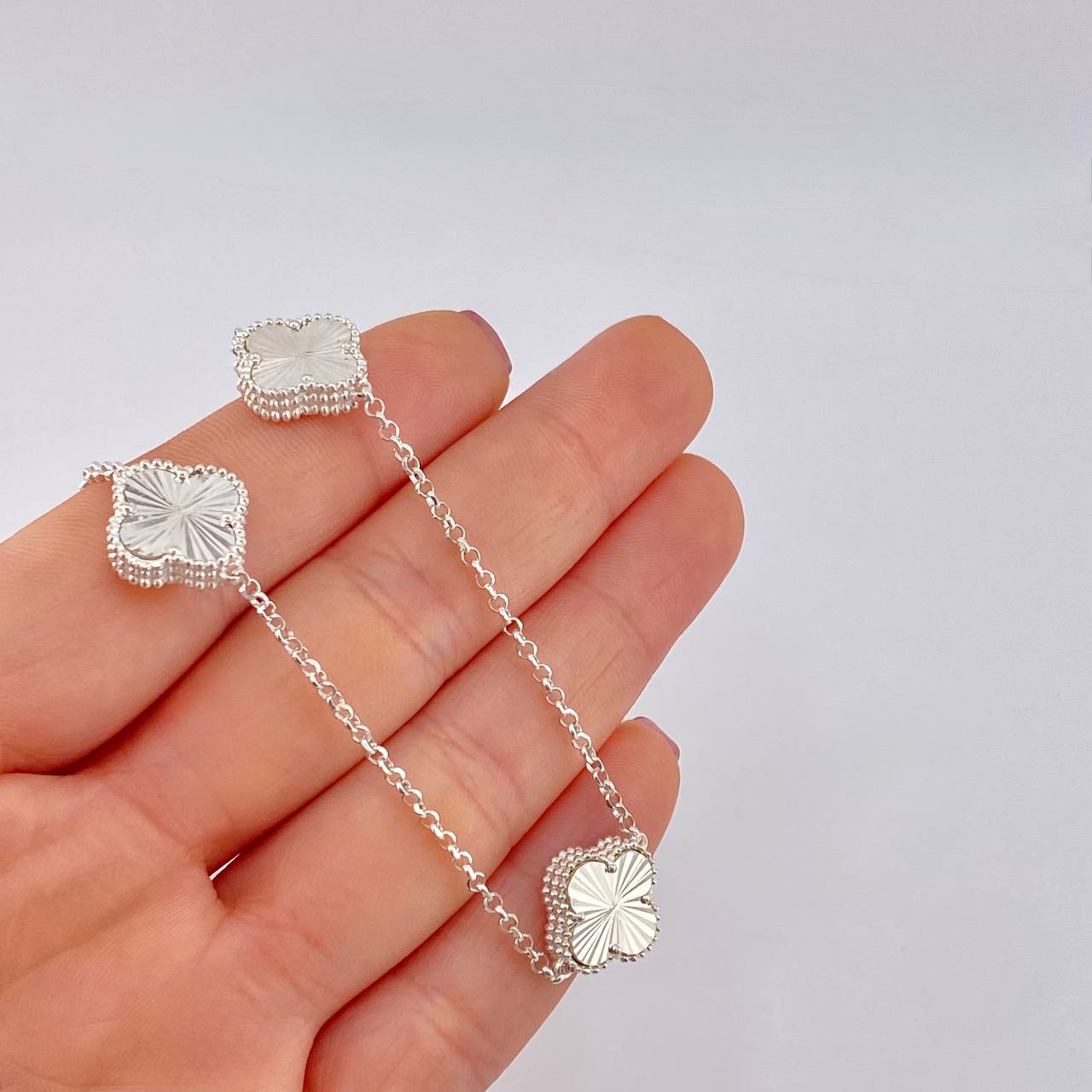 Cadena Rolo Trébol Diamantado 16.25g / 57cm / 1.9mm Plata 925