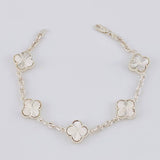 Pulso Aro Seguido Trébol Diamantado 16.65g / 20.3cm / 2.4mm Plata 925