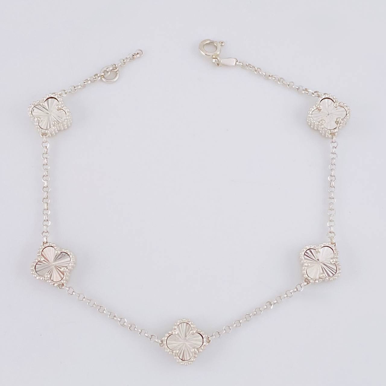 Pulso Rolo Trébol Diamantado 8.1g / 21.5cm / 1.4mm Plata 925