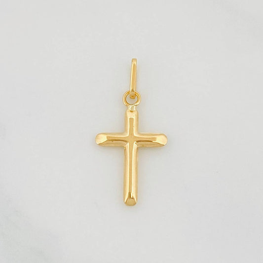 Dije Cruz Puntas Planas 0.35g / 2.2cm Oro Amarillo 18K
