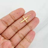Dije Cruz Puntas Planas 0.35g / 2.2cm Oro Amarillo 18K