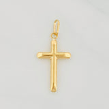Dije Cruz Puntas Planas 0.45g / 2.7cm Oro Amarillo 18K
