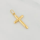 Dije Cruz Puntas Planas 0.45g / 2.7cm Oro Amarillo 18K