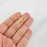 Dije Cruz Puntas Planas 0.45g / 2.7cm Oro Amarillo 18K