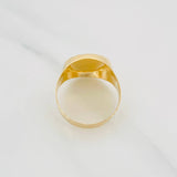 Anillo Sello Bordeado Brujula 3.55g / T8 3/4 Oro Amarillo 18K