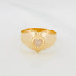 Anillo Sello Corazon 1.25g / T5 Oro Amarillo 18K
