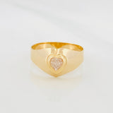 Anillo Sello Corazon 1.25g / T5 Oro Amarillo 18K