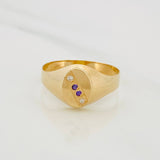 Anillo Sello Ovalado 1.6g / T8 1/4 Oro Amarillo 18K