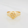 Anillo Sello Corazon 1.4g / T7 Oro Amarillo 18K