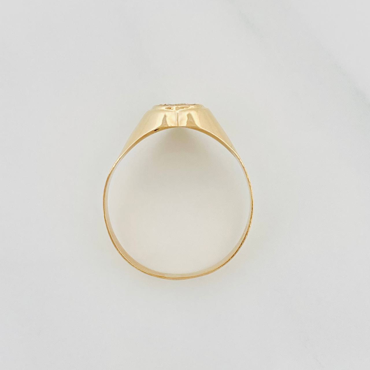 Anillo Sello Corazon 1.4g / T7 Oro Amarillo 18K