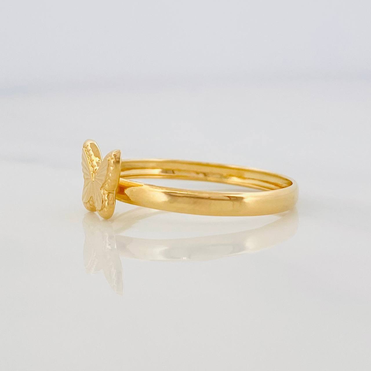 Anillo Mariposa Diamantado 0.8g / T6 Oro Amarillo 18K