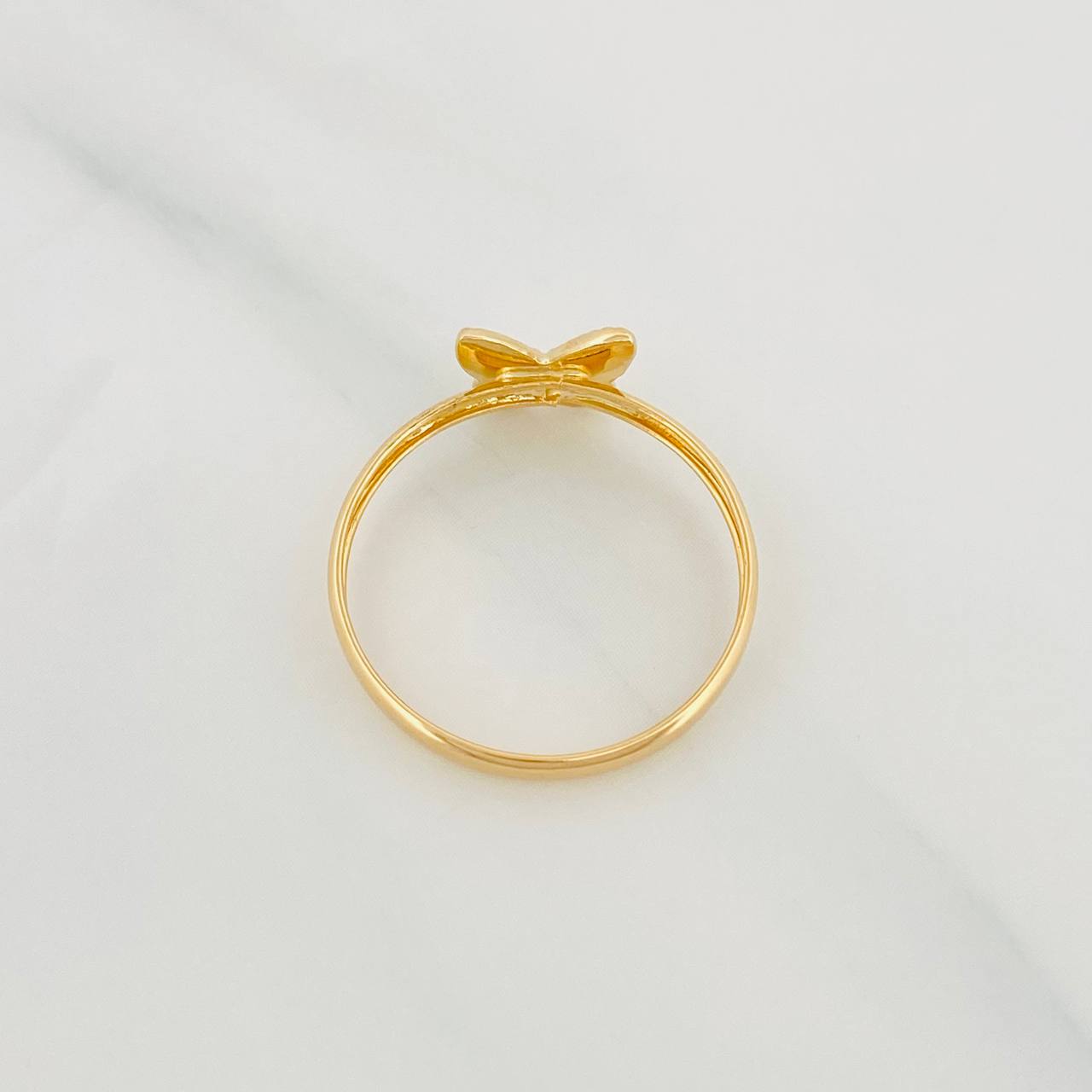 Anillo Mariposa Diamantado 0.75g / T7 1/2 Oro Amarillo 18K