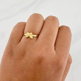 Anillo Mariposa Diamantada 0.65g / T5 1/2 Oro Amarillo 18K
