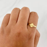 Anillo Trebol Diamantado 0.8g / T6 1/2 Oro Amarillo 18K