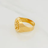Anillo Sello Bordeado Brujula 3.55g / T8 3/4 Oro Amarillo 18K