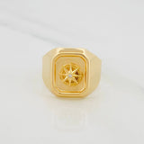Anillo Sello Brujula 3.15g / T8 3/4 Oro Amarillo 18K